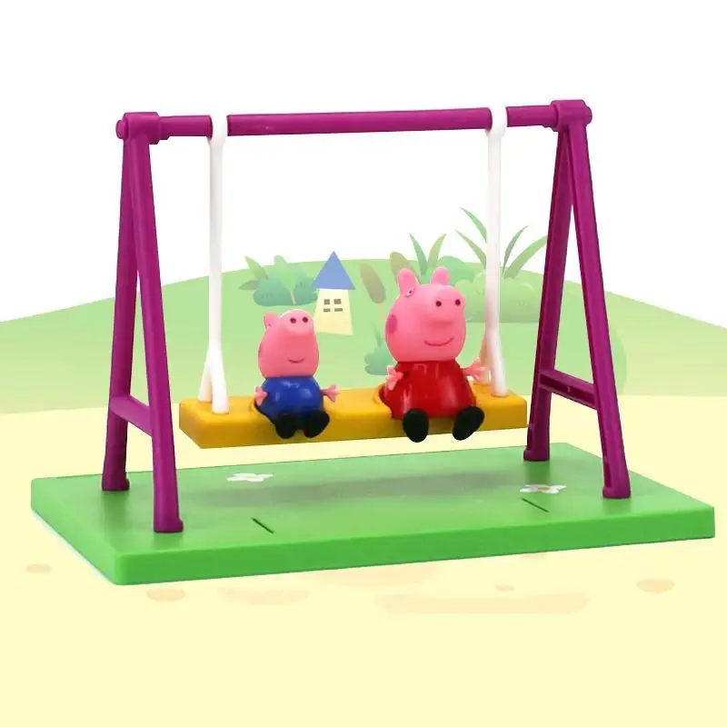 

Genuine PEPPA PIG - peppa pig playground swing play set with Peppa George figure model Figurine Children's kids toy original box