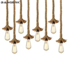 American Retro Hemp Rope Pendant Lamp LED Edison Industrial Wind Hanging Light Loft Decor Dining Room Lights Antique Lighting american loft style edison industrial pendant lamp vintage single head snooker pendant lights simple antique iron hanging lamps
