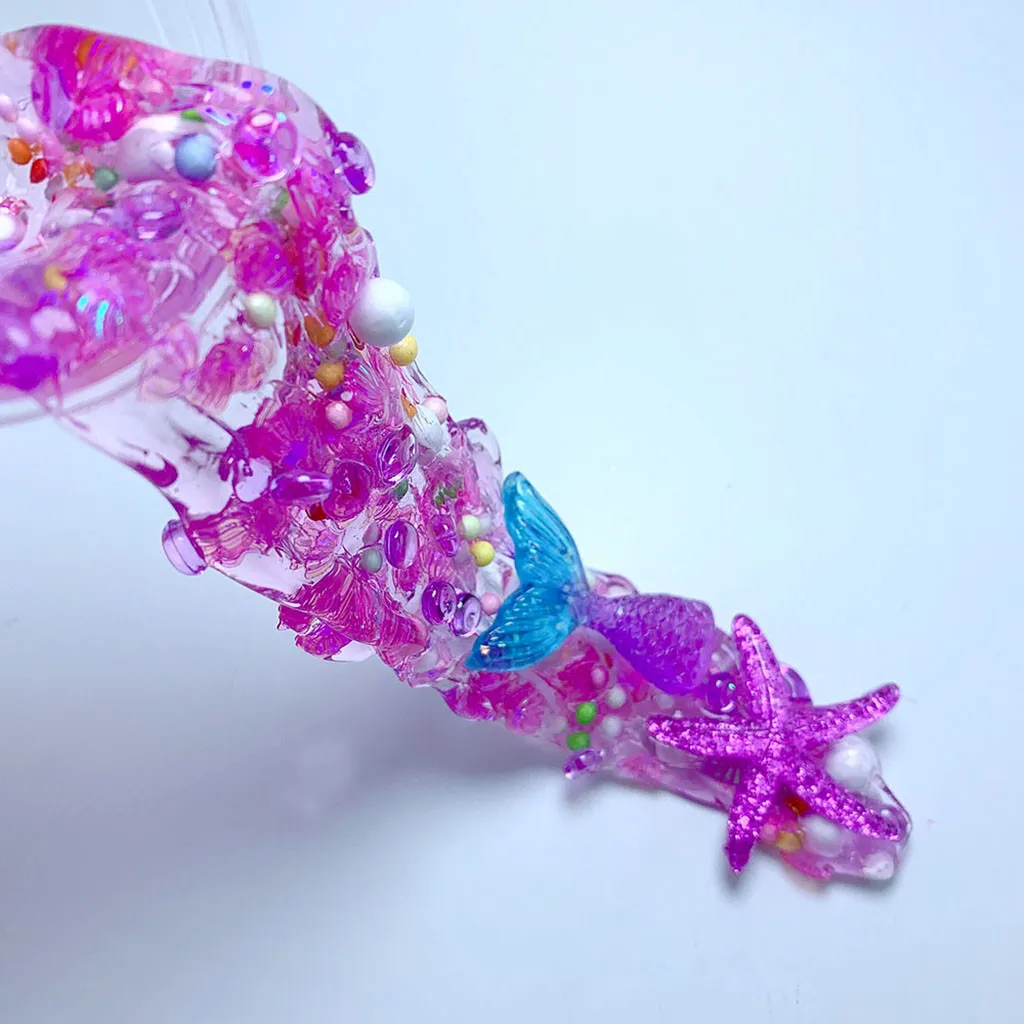 

New Fluffy Mud Clay Slime DIY Soft Cotton Cloud Slime Fluffy Mud Mermaid Tail Charms Slime Practical Jokes Toy #K2