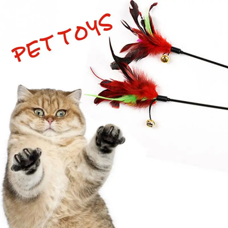 

Fashion Cat Play Feather Teaser Small Bell Type Cat Toy 50cm Ultra long Rod Pets Toys