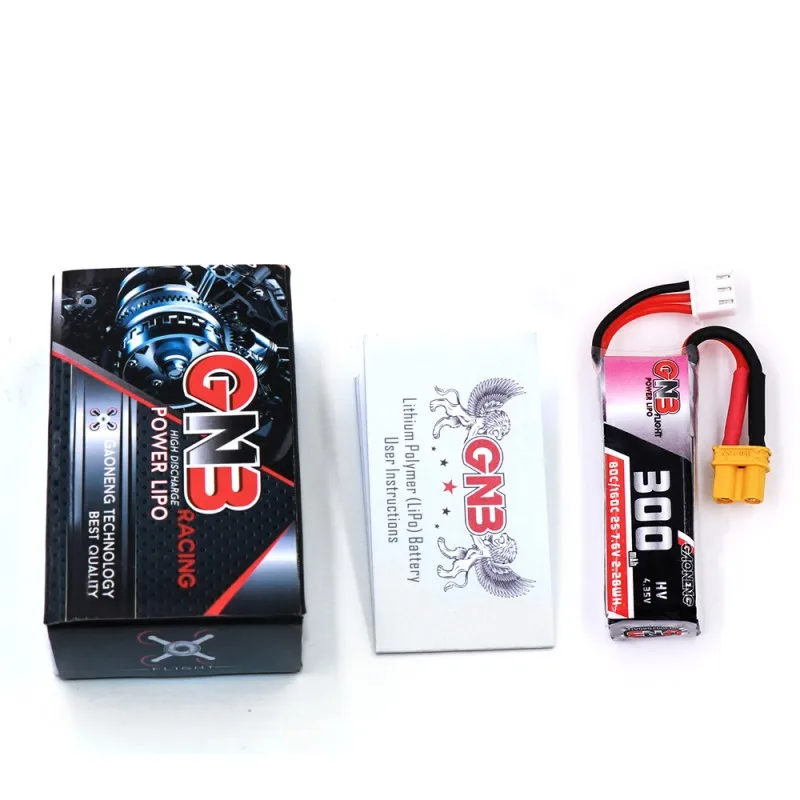 2 шт. Gaoneng GNB 300 мАч 2S 7 6 В 80C/160C HV Lipo батарея XT30 разъем для BETAFPV Beta75X Beta65X Whoop дроны VS