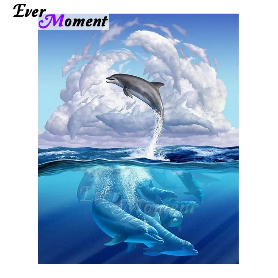 Картина с дельфином Ever Moment сделай сам 5D картина стразы морская ручная работа