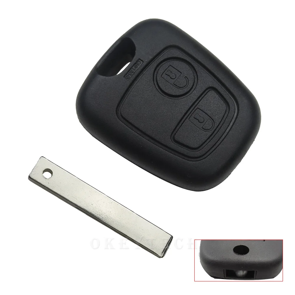 OkeyTech 2 кнопки 433 МГц ID46 чип дистанционный ключ без ключа для Peugeot 307 Citroen C1 C3 сменный