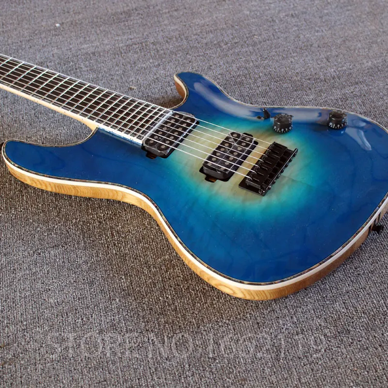 

SHENGQUE factory Custom MAYONES guitar with Ash Neck Through Body 7 strings with Tiger Flamed top electric guitars custom shop