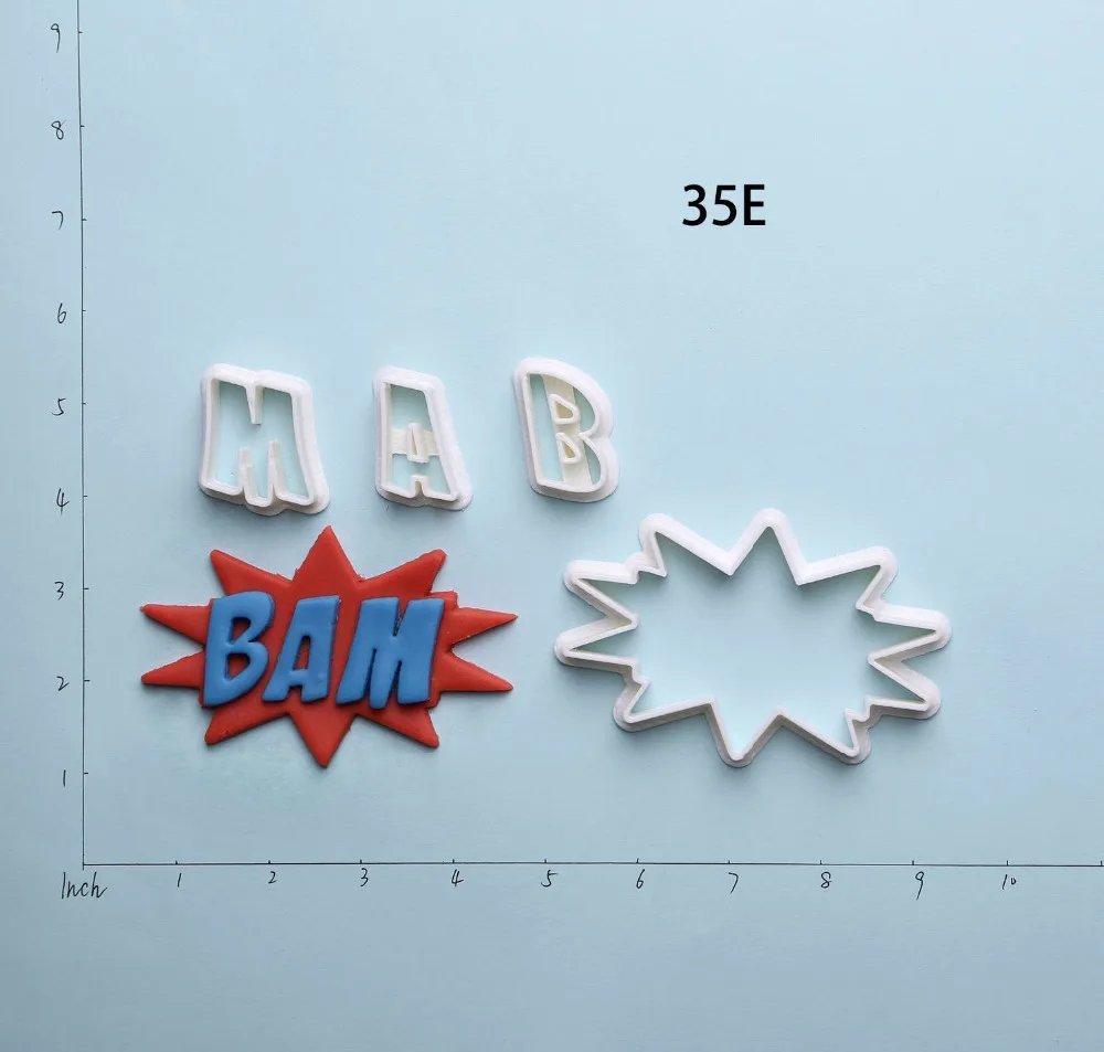 Pow Boom Zap знак печенья резак набор на заказ 3D печать помадка форма для кекса
