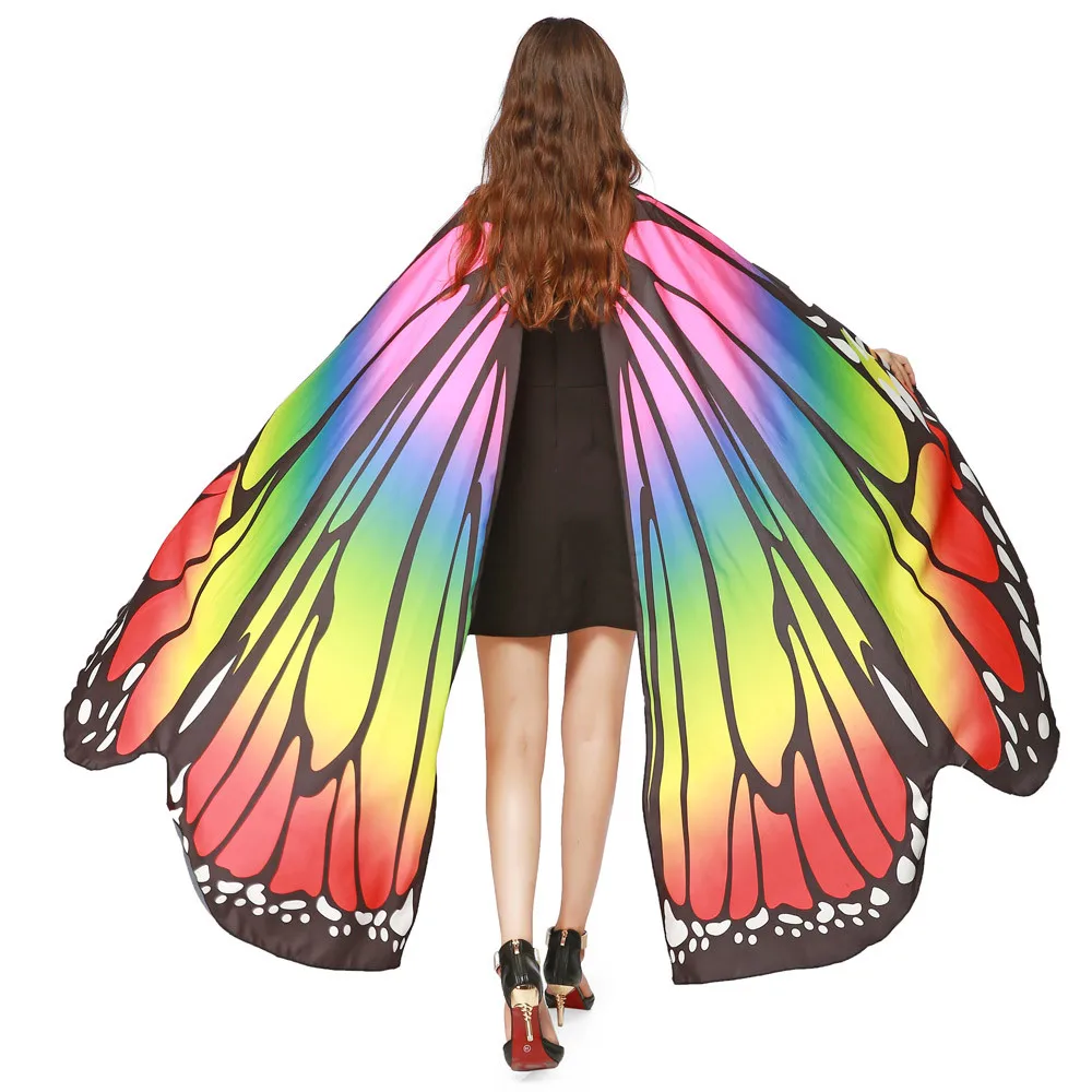 Дизайн женский шарф леди длинный бабочка крыло накидка мягкие шарфы, палантин, шаль костюм Нимфа бабочка крыло шаль C20