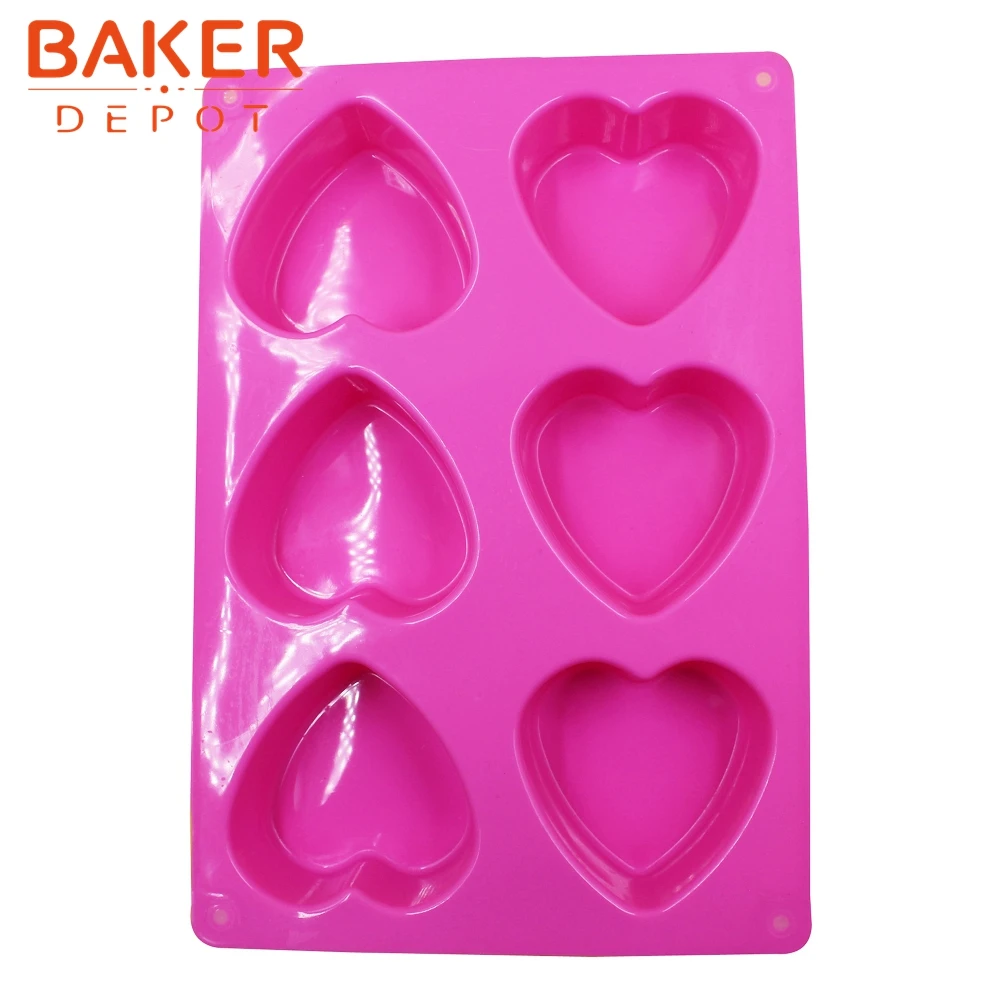 Форма сердца, силиконовая форма для мыла, форма для торта, свеча, силиконовая форма для выпечки, инструменты для выпечки, мыло для изготовления торта, формочки для печенья, 6 полости