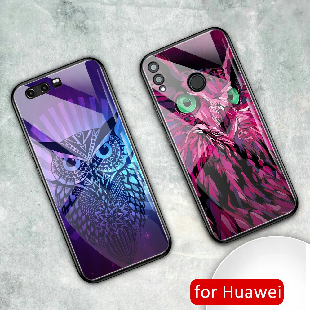 Чехол для Huawei honor 8x со стеклянной задней крышкой чехол 10 lite с рисунком животного