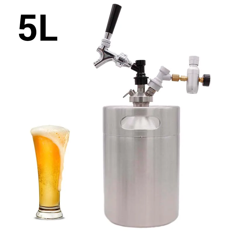 5L Mini Beer Keg Growler for Craft Beer Ball Lock Dispenser System CO2