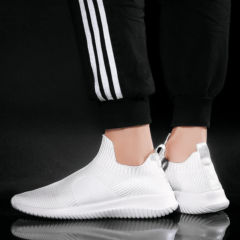 Large Size Sneakers Men New Fashion Wild Casual Shoes Soft Comfortable Simple Lightweight Non-slip Flying Woven Mesh White | Обувь