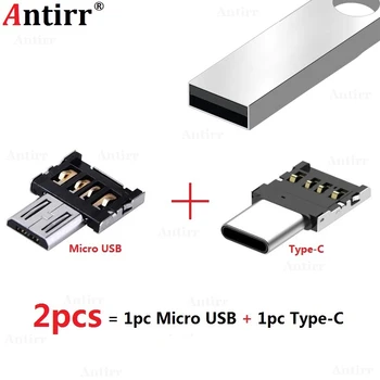 

2pcs USB-C 3.1 Type-C Connector Type C Micro USB 2.0 Male to Female OTG Adapter Converter For Android Tablet Flash Drive U Disk