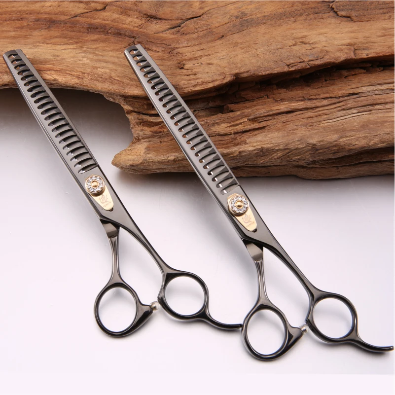Professional JP440c 7 inch 7.5 inch titanium coated Pet dog Grooming chunker thinning shears Scissors