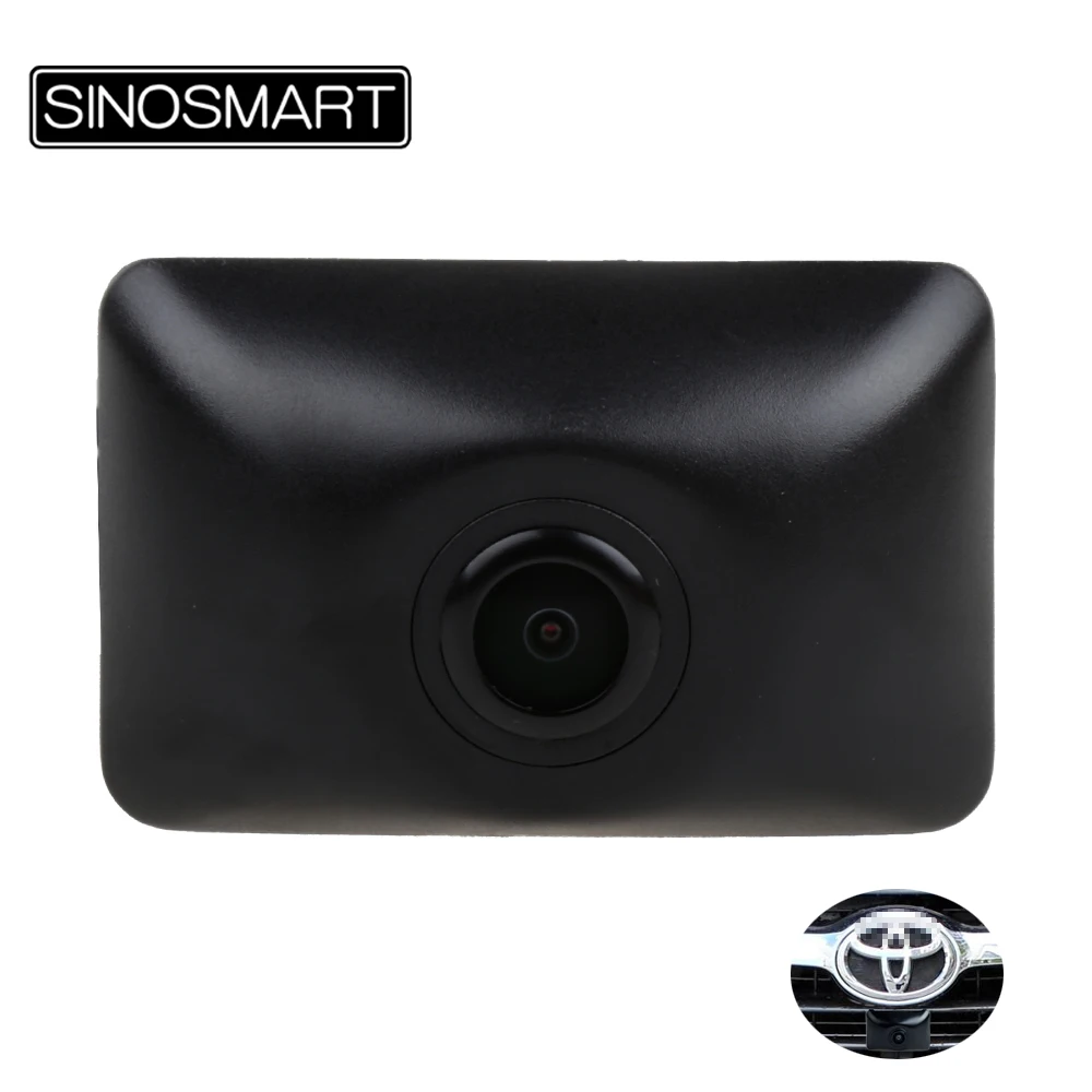 

SINOSMART In Stock High Quality Car Front View Parking Camera for Toyota Highlander Firm Installation Under Car Logo Waterproof