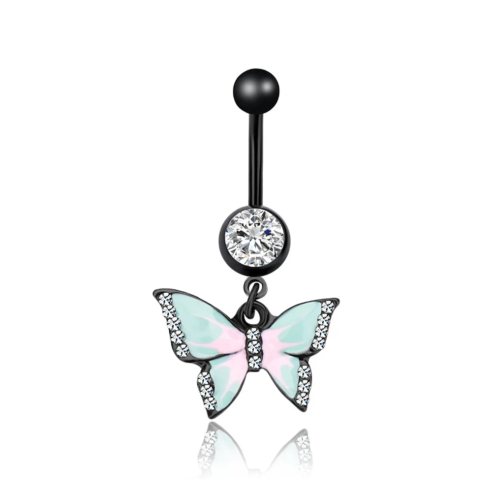 

Sexy Cute Butterfly Belly Piercing Ombligo Belly Button Rings Navel Piercing Nombril Black Belly Ring Earring Navel Body Jewelry