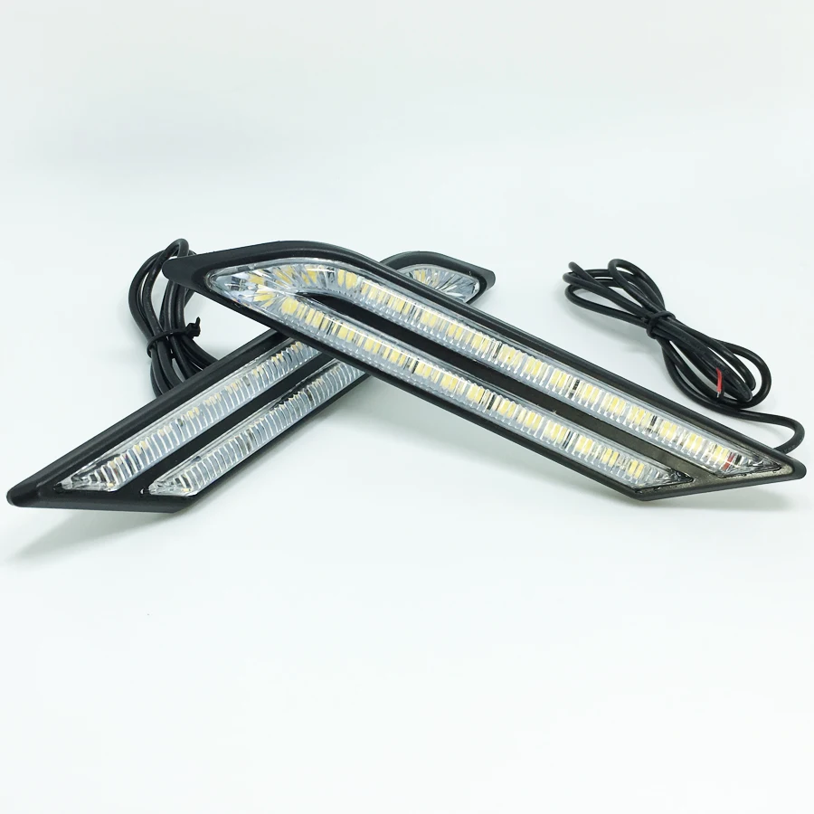 

Unversal 2Pcs/Set 2X30Pcs Metal Housing LED DRL Car Styling Daytime Running Light Source HeadLamp White Fog Lamps With 3M Stick