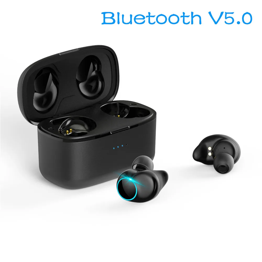 

TWS Wireless Earphones Bluetooth 5.0 Mini Earphones True Dual Headsets IPX5 Stereo Sport Earbuds with Mic Charging Box for Phone