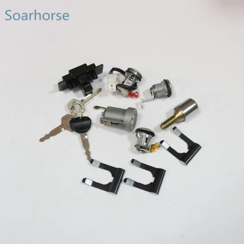 Soarhorse الإشعال + قفاز + الغيار الإطارات + باب السيارة قفل اسطوانة ومفتاح مجموعة ل ميتسوبيشي باجيرو مونتيرو mk2 2nd V32 4G54