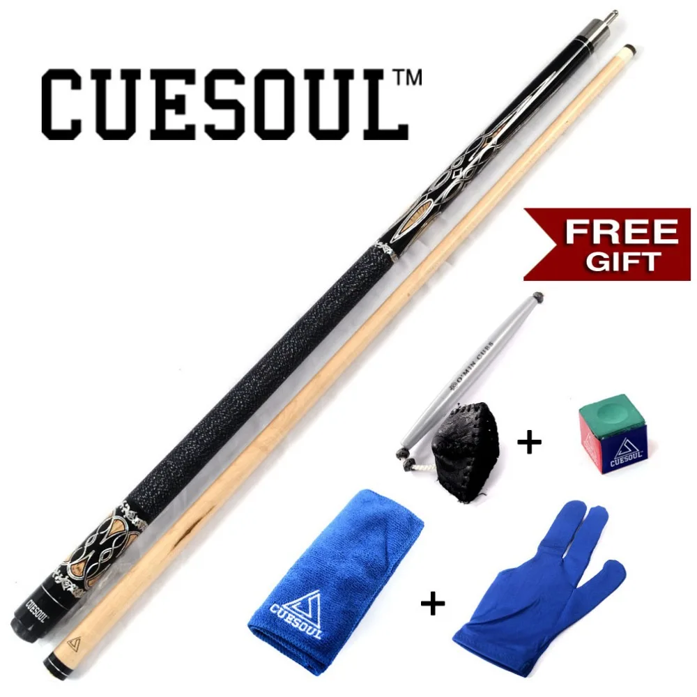 CUESOUL Pool Cue Stick with Gift Free Cue Clean Towel+Billiard Chalk+Bridge Head ,Pool Cue With 13mm Cue Tip 1pc non stick tin electrical soldering iron tip refresher solder cream clean paste solder iron tip head resurrection 6 16 30g