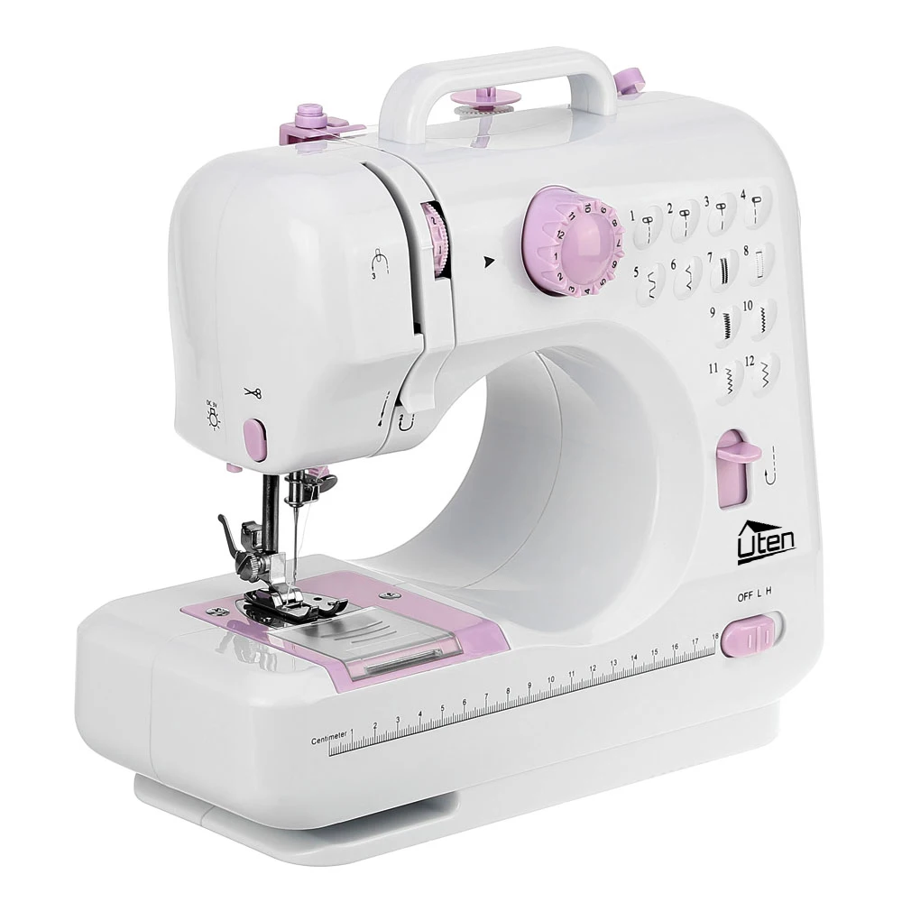 

Fanghua Mini 12 Stitches Sewing Machine Household Multifunction Double Thread And Speed Free-Arm Crafting Mending Machine LED#40