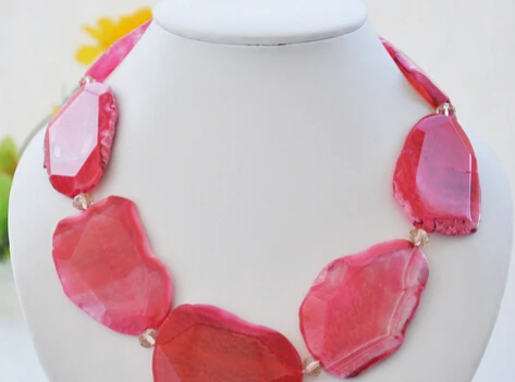 

Miss charm Jew1587 50mm red sheet agate faceted black agate necklace