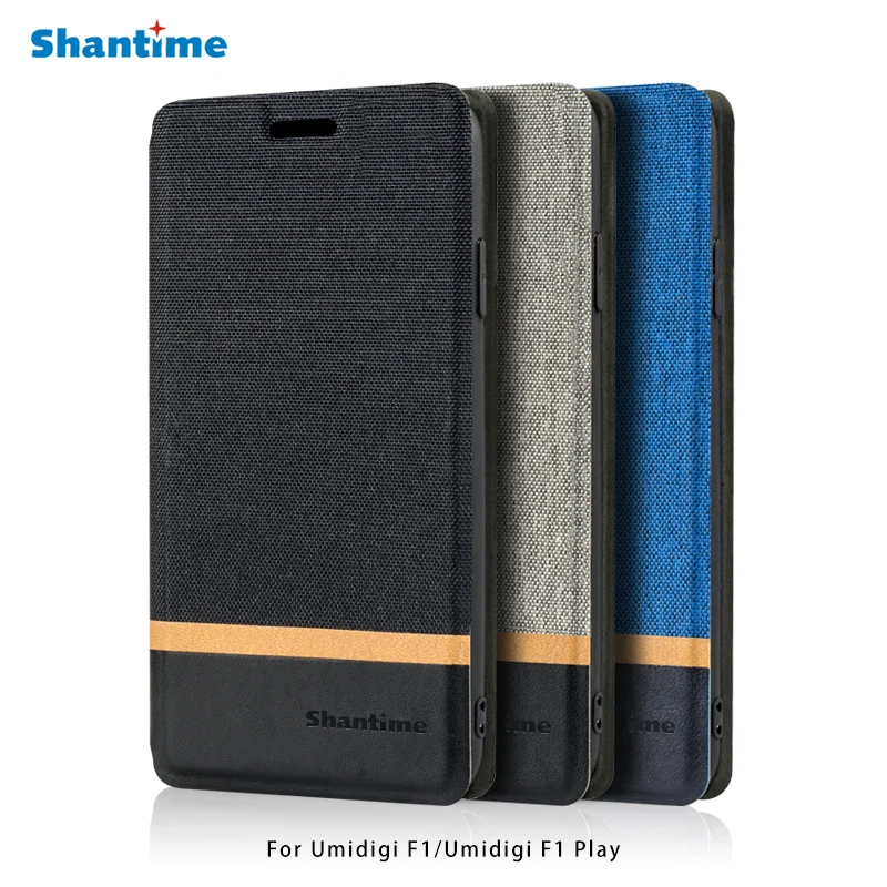 

Canvas PU Leather Phone Bag Case For Umidigi F1 Flip Case For Umidigi F1 Play Business Case Soft Silicone Back Cover