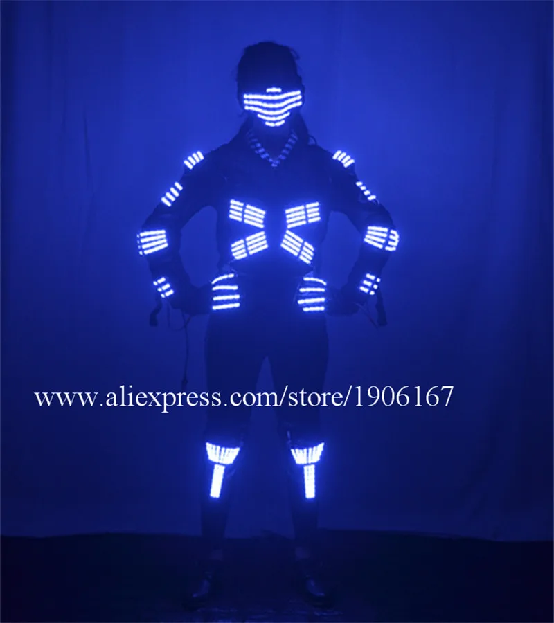 Fashion LED Armor Light Up Jackets Costume Glove Glasses Led Outfit Clothes Led Suit For LED Robot suits4