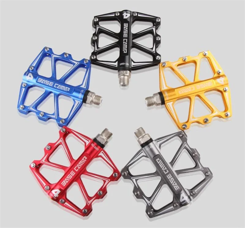 

BaseCamp MTB Pedal Mountain Bicycle Road Bike Pedal Slip-resistant Ultra-light Aluminum Alloy 4 Ball Bearing Cycling Pedals