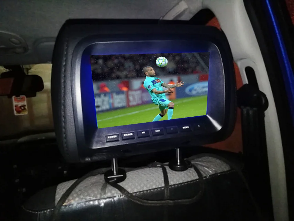 Автомобиль заднего сиденья Развлечения 7 дюймов TFT цветной ЖК-подголовник DVD мониторы вход радио AV монитор для автомобиля аудио dvd-плеер