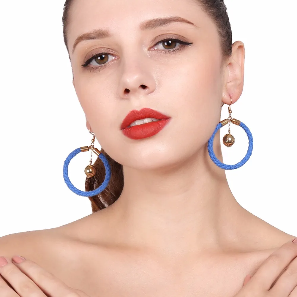 handmade cotton hoop earrings for women fashion jewelry boucle d