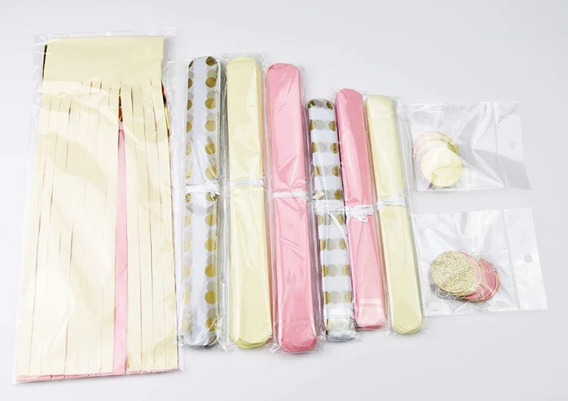 Pink-Cream-Polka-Dots-Tissue-Flowers-Paper-Pom-Poms-Tassel-Banner-Flag-Dot-Garlands-Set-for (2)