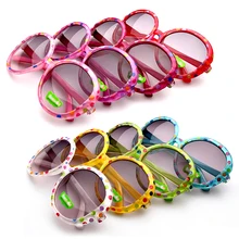 2017 Kids Sunglasses Pretty Fashion Candy Colorful Circle Children Sun Glasses Wholesale Random Color 078