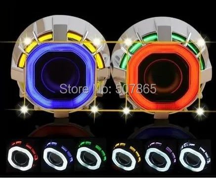

2pcs 2.5" G1C square Doulbe Angle Eyes fit on H7 H4 Bi- Xenon HID Projector Lens Kit