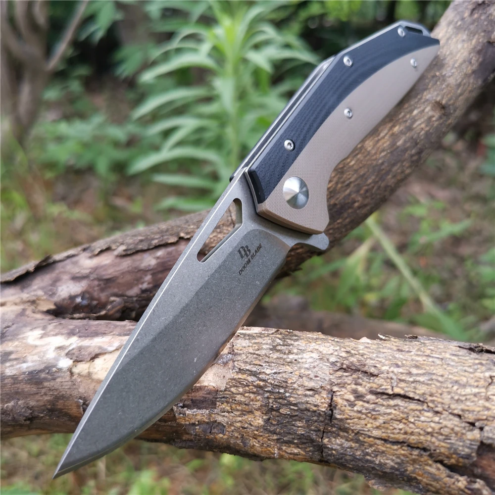 

D2 sharp folding knife, G10 handle high hardness 60-61HRC knife, camping, climbing, barbecue fishing pocket knife