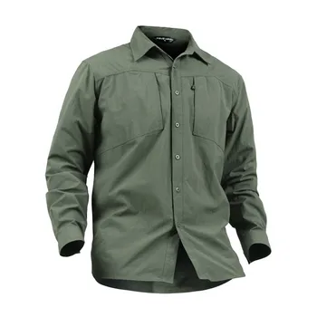 

Tactical Military Waterproof Shirts Men Breathable Long Sleeve Cargo Shirts 100% Nylon Quick Dry Clothes Turn-Down Collar Shirts