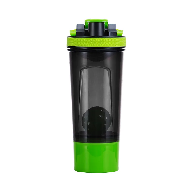 650 мл сывороточный протеин, порошок шейкер бутылки Спортивная бутылка для воды 3 комбинации портативный герметичный спортзал фитнесс шейкер чашки - Цвет: Зеленый