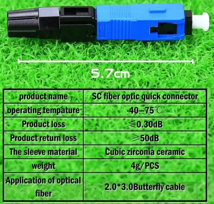 50 шт./пакет, SC APC Быстрый разъем инструмент для встроенного разъема FTTH холодной волоконно-оптический разъем