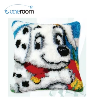 

BZ103 Spotted dogTH Hook Rug Kit Pillow DIY Unfinished Crocheting Yarn Mat Latch Hook Rug Kit Floor