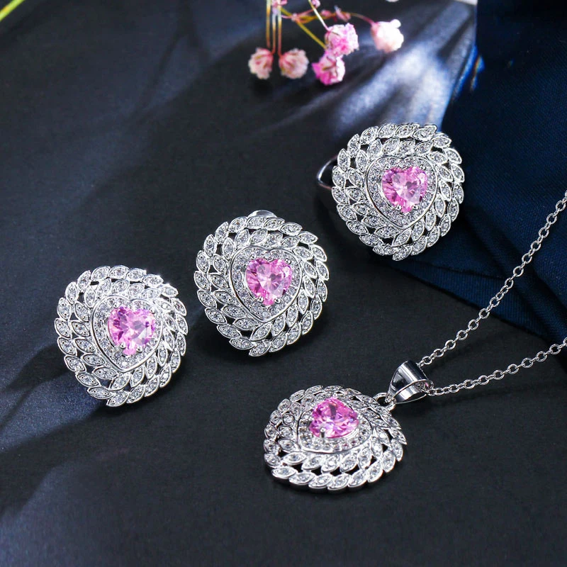 Heart 3 Piece Jewelry Set 4
