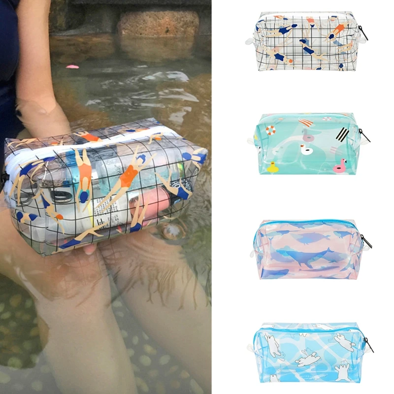  2019 New Cute Clear Transparent PVC Travel Makeup Cosmetic Toiletry Storage Zip Bag Case