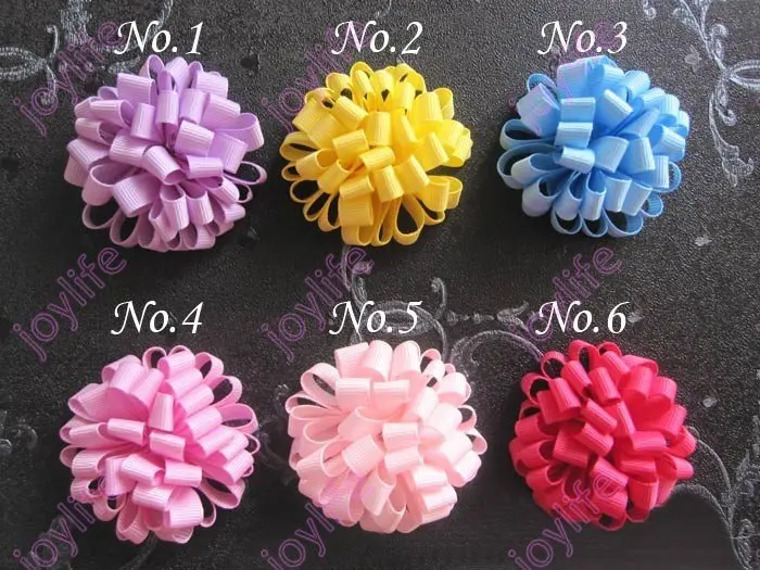 

free shipping 1000pcs 2.5'' fashion loopy puffs hair bows Boutique Girls hair clips beautiful bow holder
