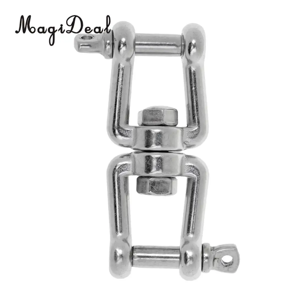MagiDeal Marine 304 Stainless Steel Polished Anchor Chain Connector Swivel Jaw Double Shackle- M4, M5, M6, M8, M10, M12