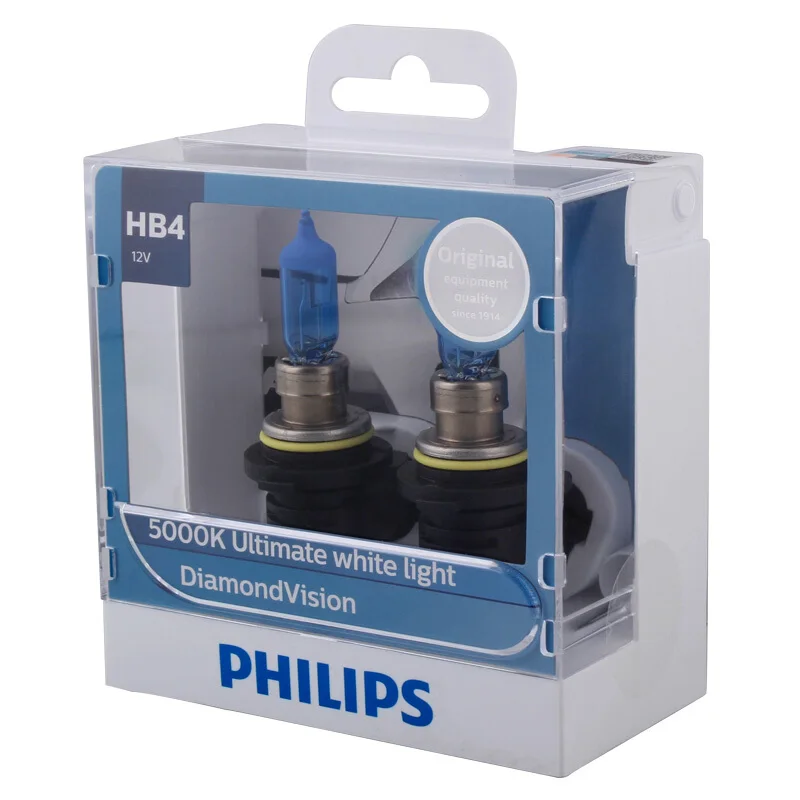Philips HB4 9006 12V 55W Diamond Vision 5000K супер белый свет Галогенные лампы Автомобильные фары