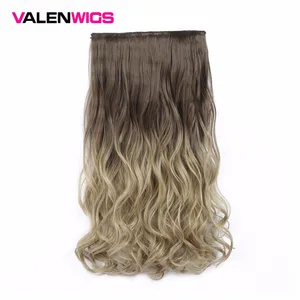 Вален Искусственные парики Синтетические волосы частей клип в Химическое наращивание волос s Одна деталь клип Химическое наращивание волос клип Ложные Omber волос Средства ухода за кожей волнистые Стиль 22