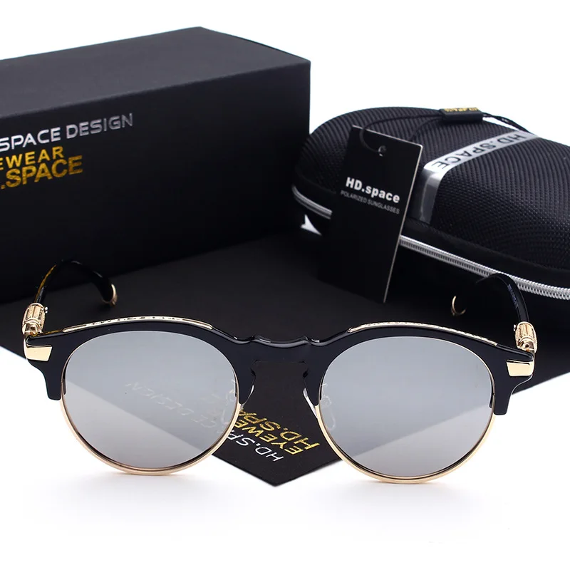 HD классический Половина металлические поляризационные Солнцезащитные очки для женщин Для женщин Брендовая Дизайнерская обувь очки