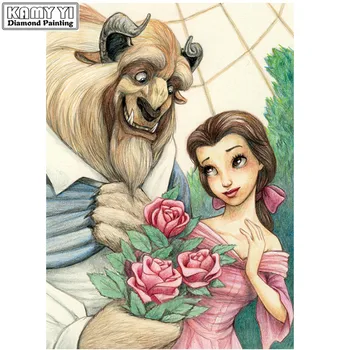 

Full Diamond Mosaic Embroidery Beauty and Beast Needlework Craft Gift DIY 5D Cartoon Series Diamond Painting Cross Stitch