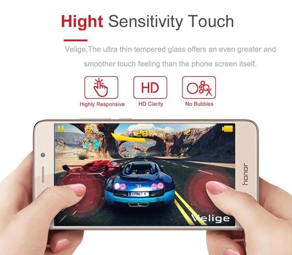 2 Pack Velige Tempered Glass Screen Protector For Huawei Honor 5C 5 C Honor5C 2.5D 9H Protective Glass Film (3)