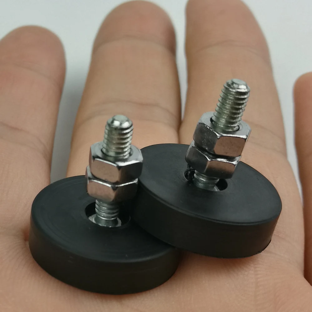 

10PC 4.5KG Neodymium Rubber Costed Pot Magnet D22m Surface Protecting LED Panel Precision Machines Magnetic Mount Disc Fastener