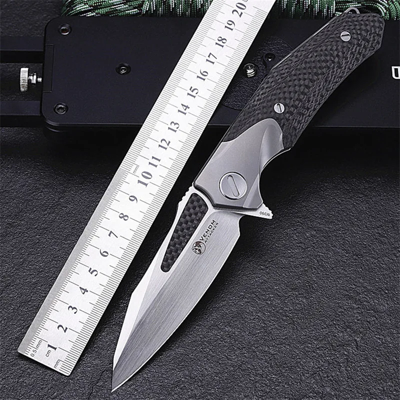 Дешевый Новинка 2018 года; Бесплатная доставка; Открытый выживания кемпинг тактический складной Ножи M390 порошок Сталь Титан сплав охотничьи ножи инс...