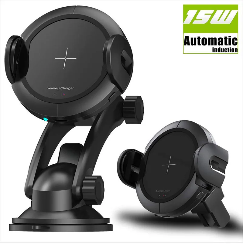 

Infrared Motion Sensor Wireless Car Charger - 15W Fast Charger Car Mount, Holder for Iphone x 8/8Plus Samsung