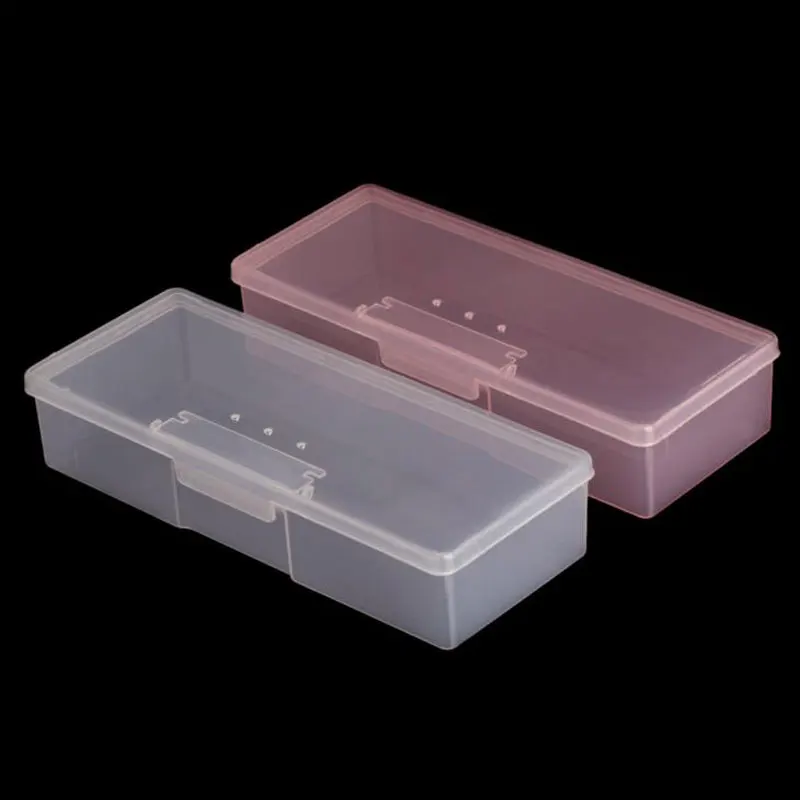 Пластиковая прозрачная коробка для хранения инструментов для ногтей Стразы для ногтей, украшения, буферные файлы Шлифовальные, органайзер, чехол, коробка 193x77x39 мм